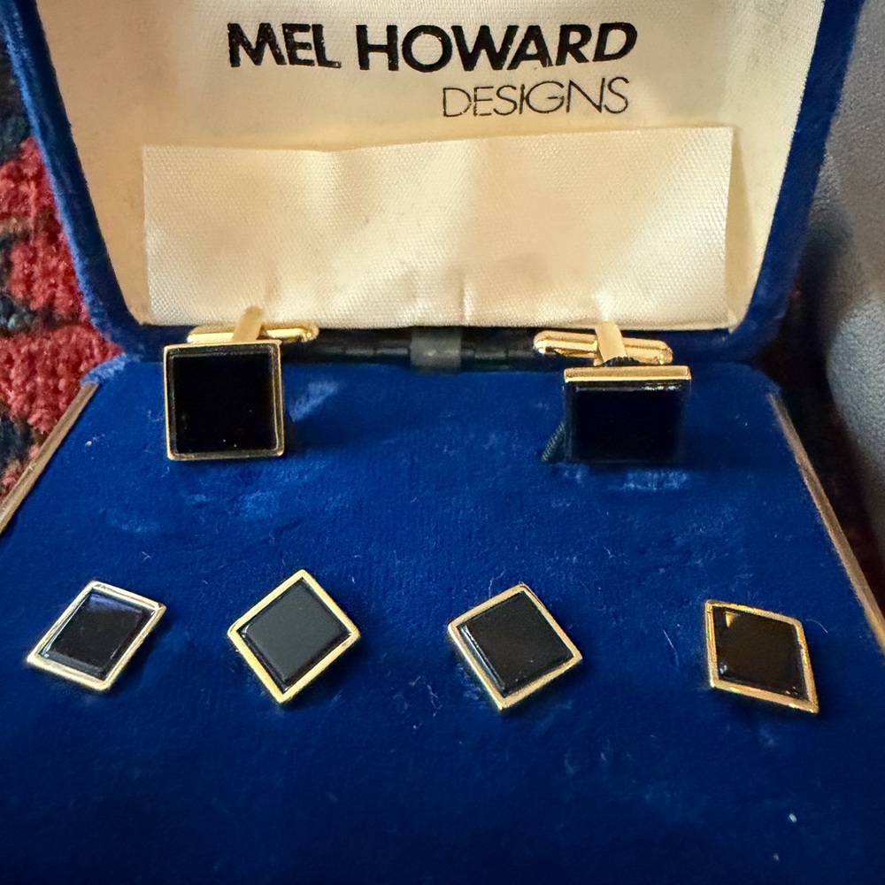 Black and Gold Cufflinks Set